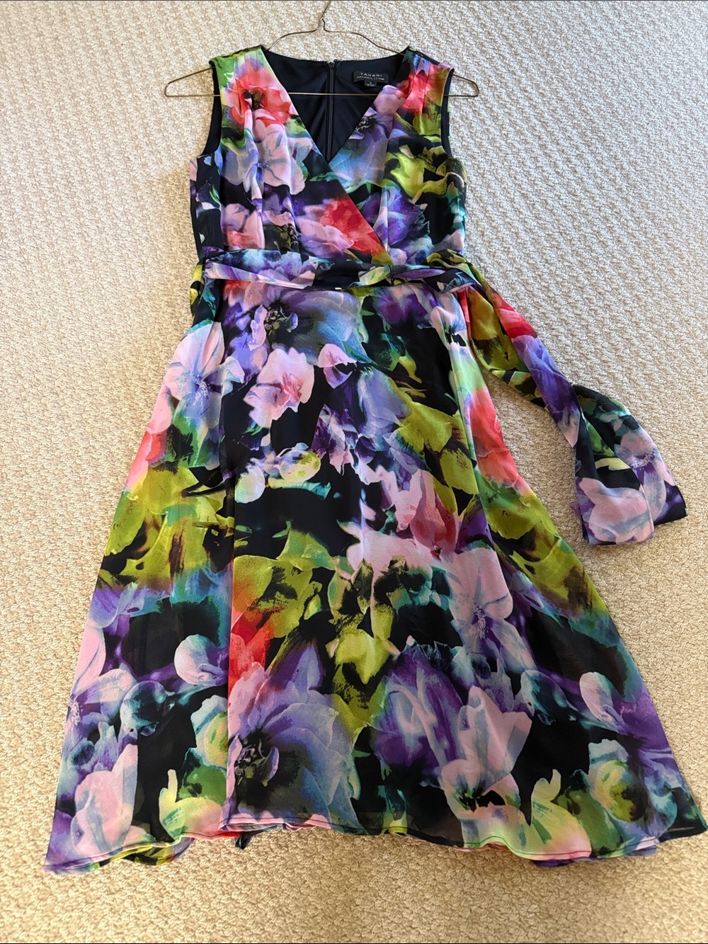 Floral V-Neck Dress by Tahari Arthur S Levine